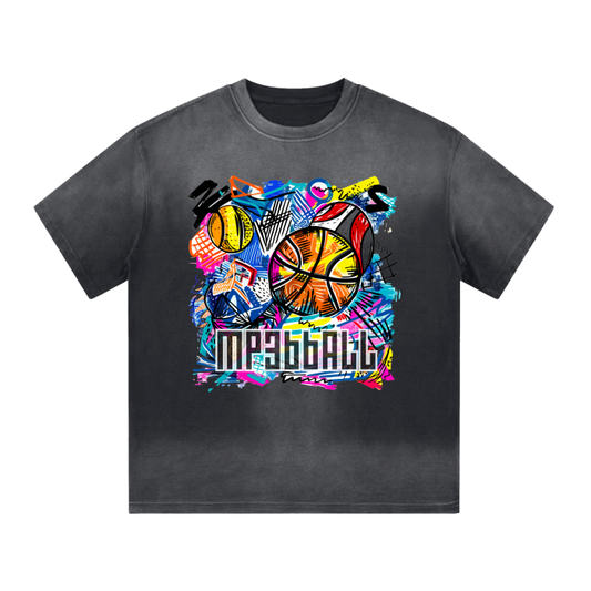 MP3bbALL Urban Slam Monkey Washed Drop Shoulder T-Shirt -