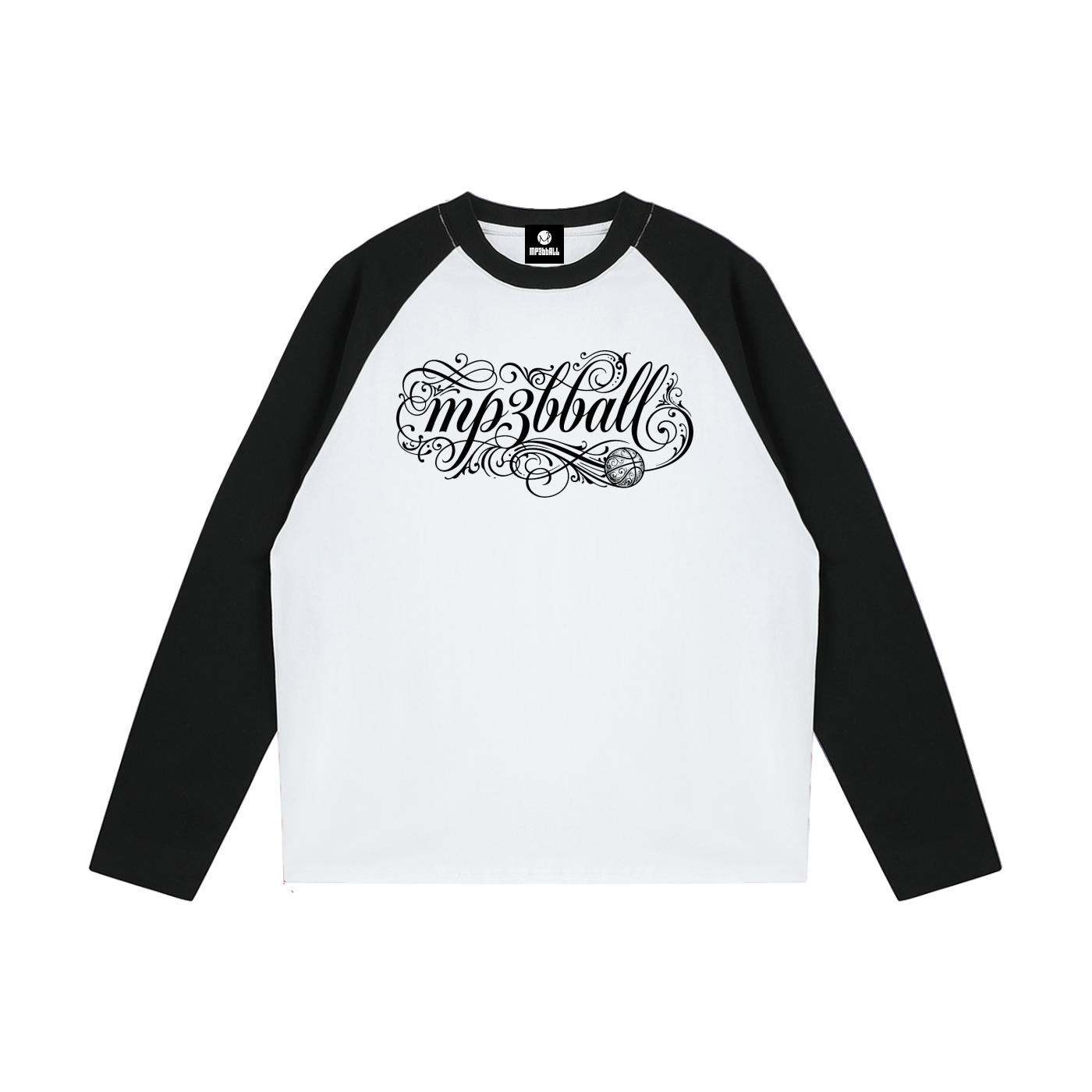 MP3bbALL Ornate Script Long Sleeve Raglan