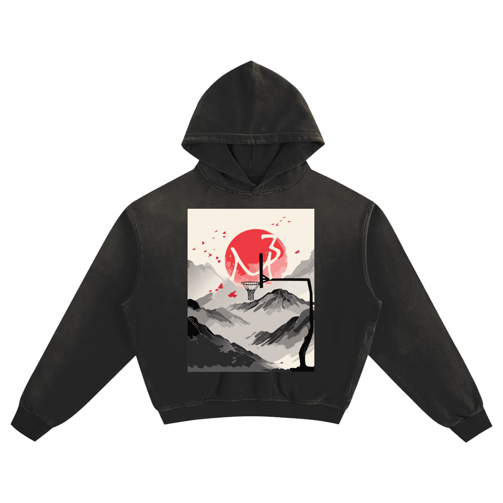 MP3 “Red Mountain” Washed Crop Hoodie