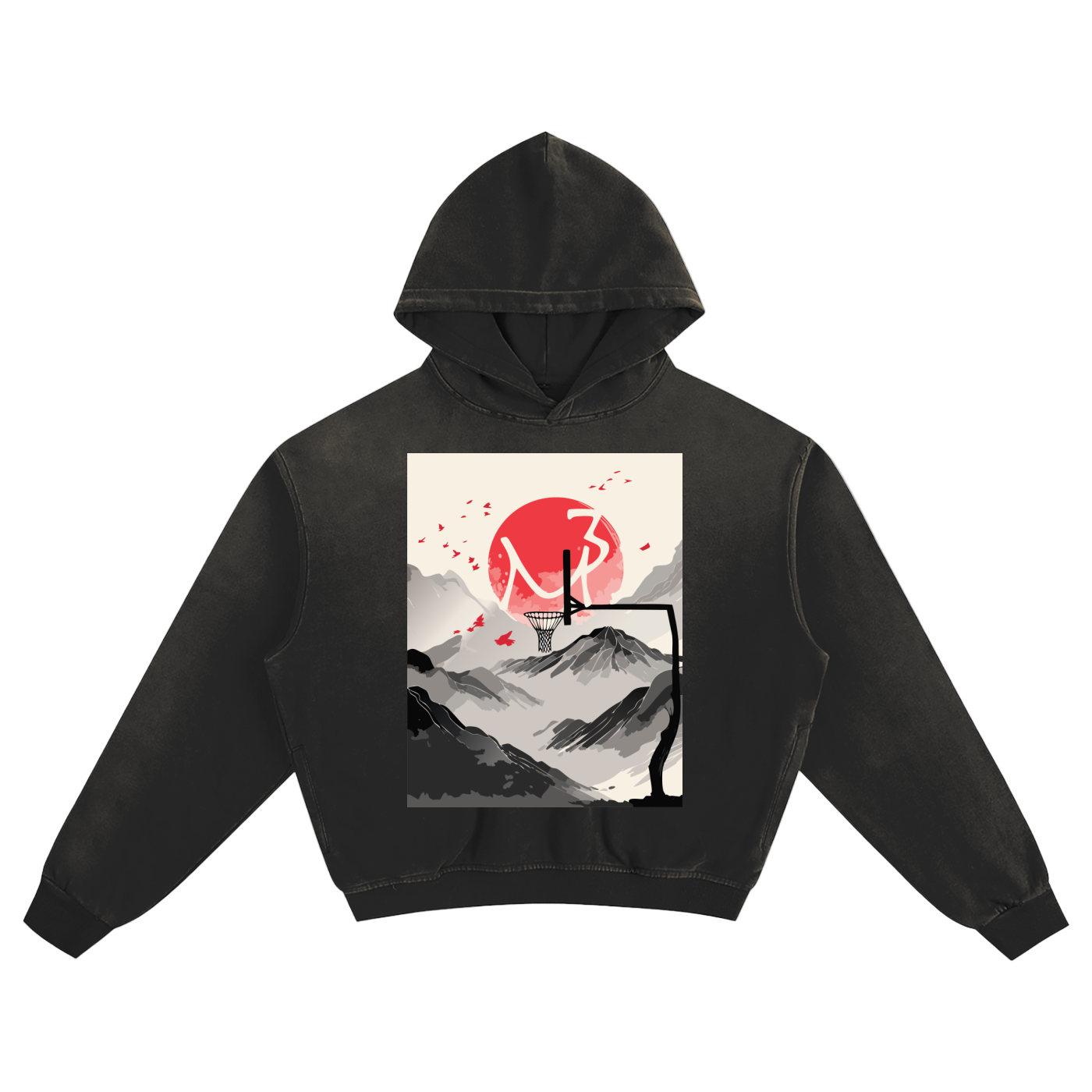 MP3 “Red Mountain” Washed Crop Hoodie