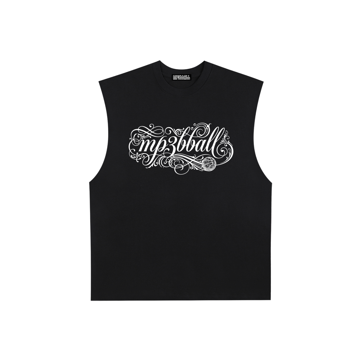 MP3bbALL Ornate Script Sleeveless Tee